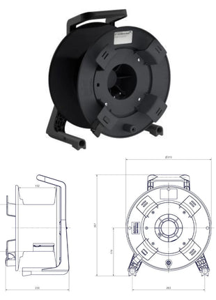 Schill Empty Cable Reel with Auxiliary Winder GT310.RM