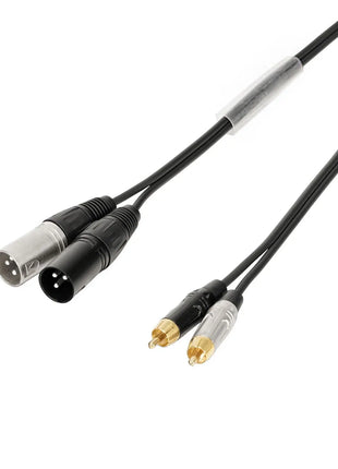 W Audio 1.5m 2 x Phono - 2 x XLR Male Cable