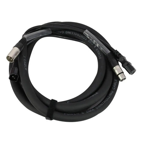 LEDJ 1.5m Combi IEC and XLR 3-Pin Male - Female DMX Cable