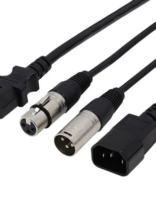 LEDJ 3m Combi IEC and XLR 3-Pin Male - Female DMX Cable