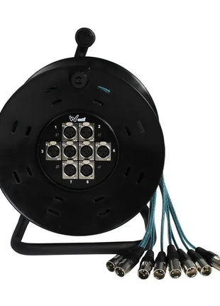 W Audio 25m XLR Multicore Drum 8-Way