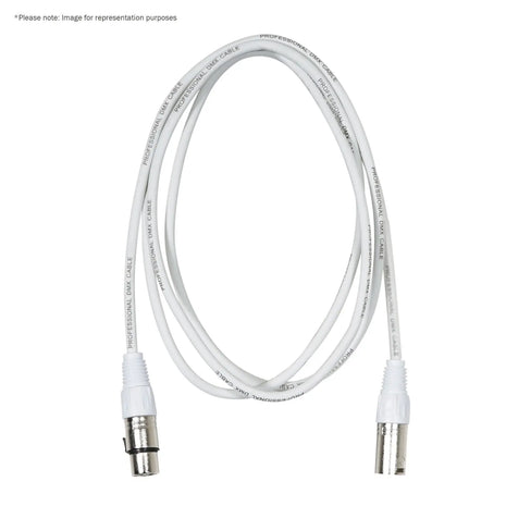 LEDJ 2m 3-Pin Male XLR - 3-Pin Female XLR DMX Cable (White Sheath)
