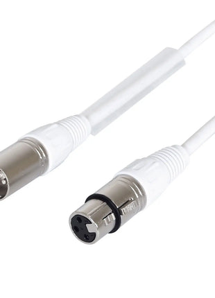 LEDJ 5m 3-Pin Male XLR - 3-Pin Female XLR DMX Cable (White Sheath)