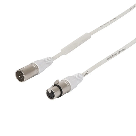 LEDJ 2m 5-Pin Male XLR - 5-Pin Female XLR DMX Cable (White Sheath)