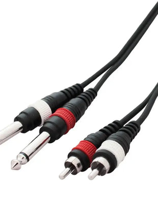W Audio 3m 2 x Phono - 2 x 6.35mm Mono Jack Cable