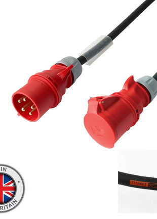 Elumen8 10m Red 32A Male - 32A Female 3PH 6mm 5C Cable