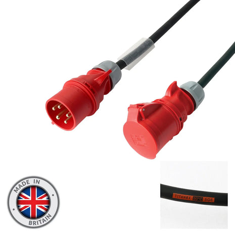 Elumen8 15m Red 32A Male - 32A Female 3PH 6mm 5C Cable