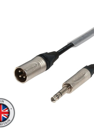Elumen8 0.25m Neutrik TRS Jack – XLR Male Microphone Cable Silver