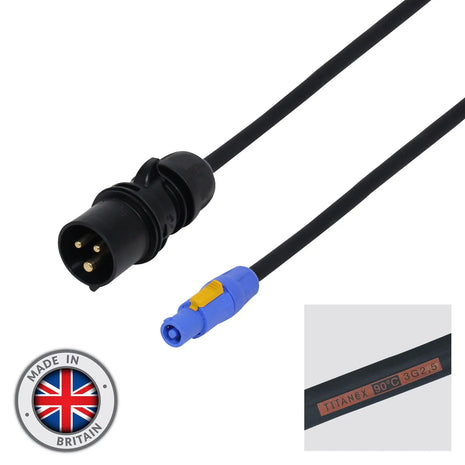 Elumen8 1.5m 2.5mm 16A Male – powerCON Cable