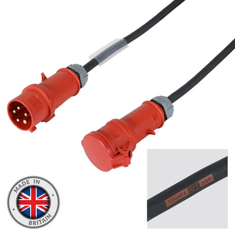 Elumen8 10m 32A Male - 32A Female 3PH 6mm 5C Cable Mennekes