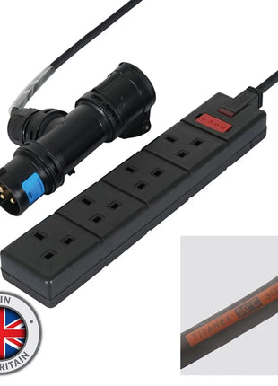 Elumen8 2m 16A T-Connect to 4 Way 13A Socket Cable