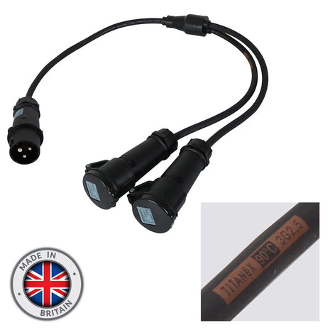 Elumen8 Moulded Y Split - 2.5mm 16A Mennekes Connectors