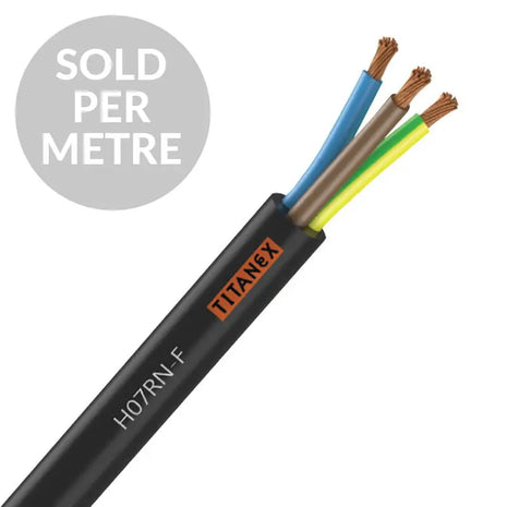 Titanex H07RN-F 6mm 3 Core Rubber Cable - Cut Length