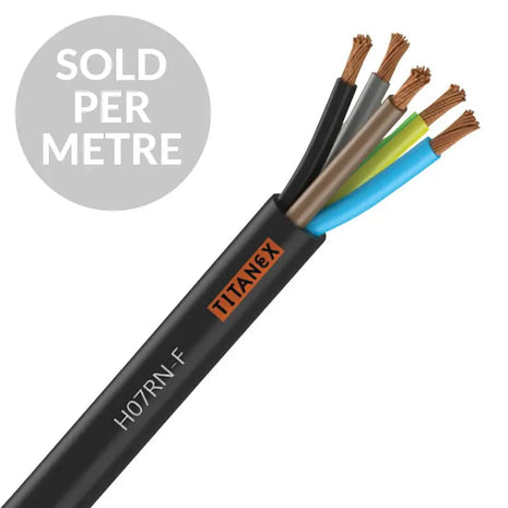 Titanex H07RN-F 10mm 5 Core Rubber Cable - Cut Length