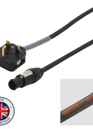 Elumen8 2m 13A Plug to Neutrik powerCON TRUE1 Cable