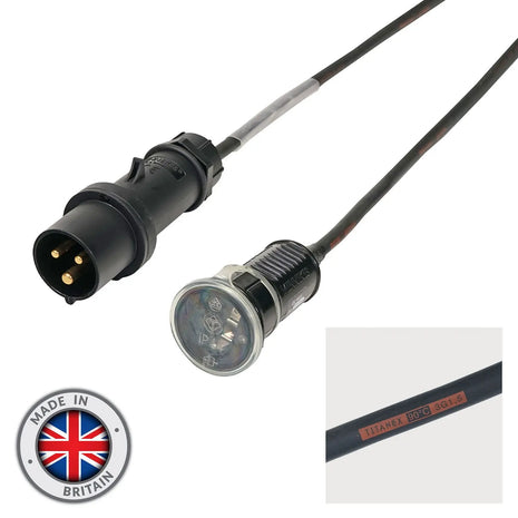 Elumen8 1m Mennekes Black 16A Plug to Schuko Socket Cable