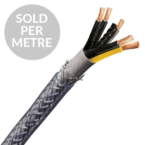 Elumen8 SY Cable Armoured Flexible Control Cable 6mm 5 Core Cable – Cut Length