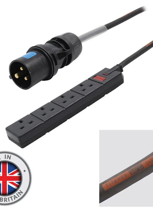 Elumen8 0.35m 16A Plug to 4 Gang 13A Socket Cable