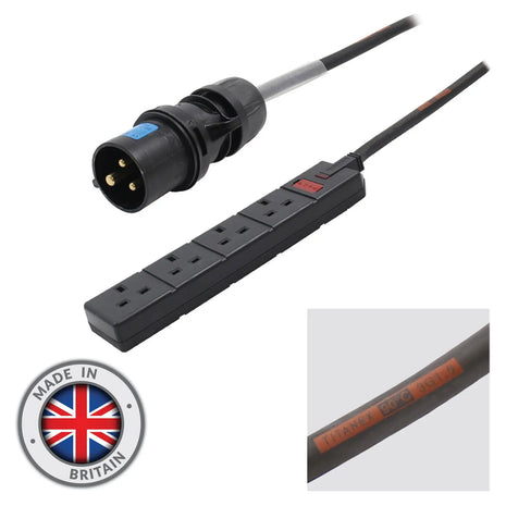 Elumen8 0.35m 16A Plug to 4 Gang 13A Socket Cable