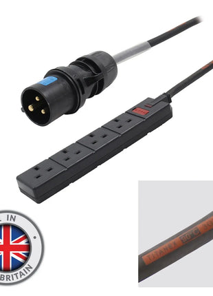 Elumen8 5m 16A Plug to 4 Gang 13A Socket Cable