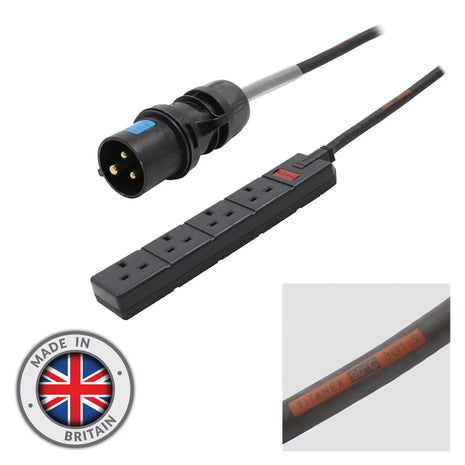 Elumen8 5m 16A Plug to 4 Gang 13A Socket Cable