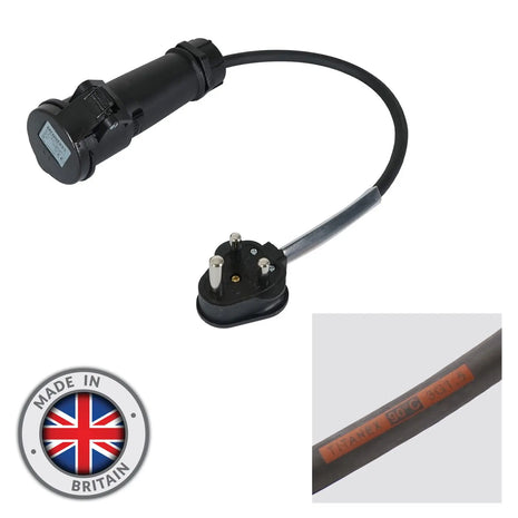 Elumen8 0.35m 1.5mm 15A Male – 16A Mennekes Female Adaptor Cable