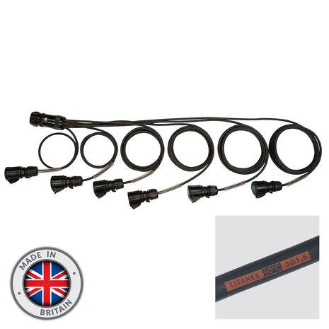  Socapex 19-Pin Male - 16A Female 1.5mm Staggered Fan-Out Cable