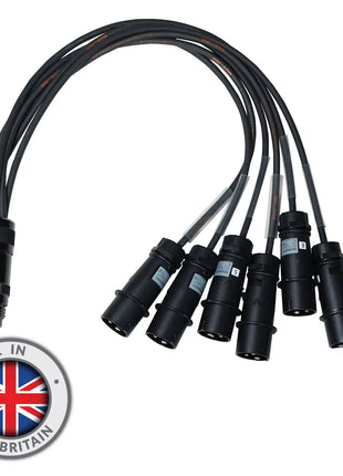  16A Mennekes Male - Socapex 19-Pin Female 1.5mm Fan-In Cable