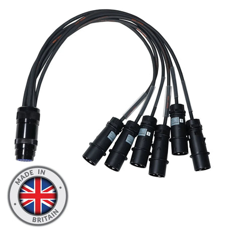  16A Mennekes Male - Socapex 19-Pin Female 1.5mm Fan-In Cable