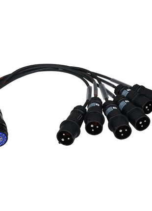  16A Mennekes Male - Socapex 19-Pin Female 1.5mm Fan-In Cable