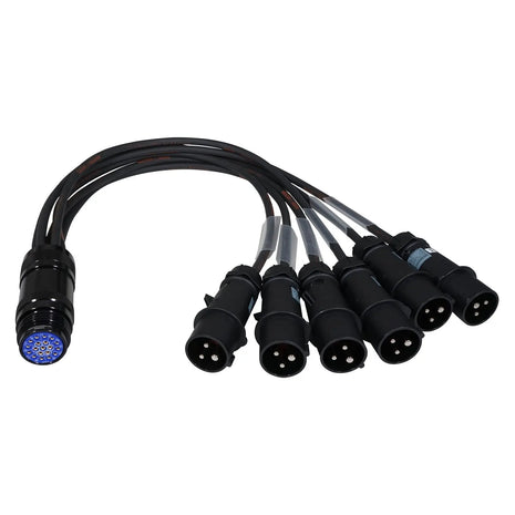  16A Mennekes Male - Socapex 19-Pin Female 2.5mm Fan-In Cable