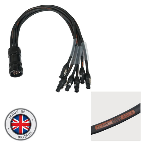  Socapex 19-Pin Male – powerCON TRUE1 2.5mm Fan-Out Cable