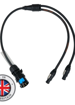 Elumen8 Moulded Y Split - 1.0m 2.5mm 16A Male - 2 x powerCON TRUE1 Female