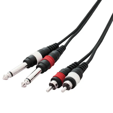 W Audio 1.5m 2 x Phono - 2 x 6.35mm Mono Jack Cable