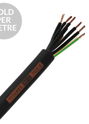 Titanex H07RN-F 2.5mm 7 Core Rubber Cable - Cut Length