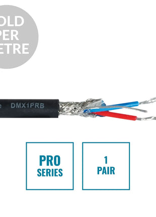 Elumen8 PRO Screened 1 Pair DMX Cable DMX1PRB Cut Length Black
