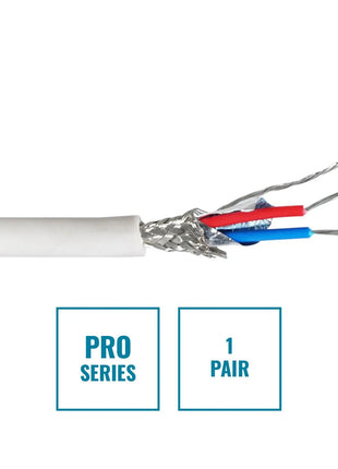 Elumen8 PRO Screened 1 Pair DMX Cable DMX1PRW 100m Drum White