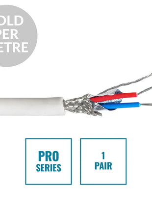 Elumen8 PRO Screened 1 Pair DMX Cable DMX1PRW Cut Length White