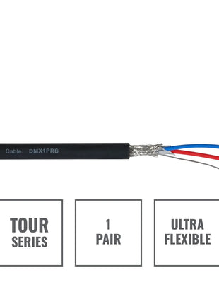 Elumen8 TOUR Screened 1 Pair DMX Cable DMX1PRB 100m Drum Black