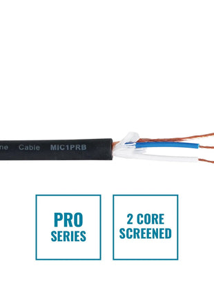 Elumen8 PRO Screened 2 Core Microphone Cable MIC1PRB 100m Drum Black