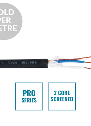 Elumen8 PRO Screened 2 Core Microphone Cable MIC1PRB Cut Length Black
