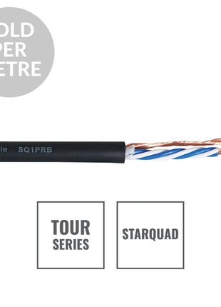 Elumen8 TOUR Starquad 4 Core Microphone Cable SQ1PRB Cut Length Black