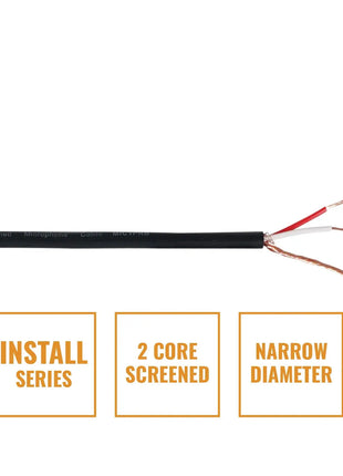 Elumen8 INSTALL Screened 2 Core Microphone Cable MIC1PRB 500m Drum Black