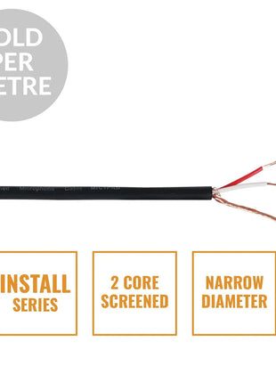 Elumen8 INSTALL Screened 2 Core Microphone Cable MIC1PRB Cut Length Black