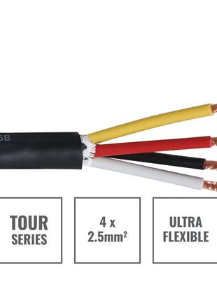 Elumen8 TOUR 4 Core 4 x 2.5mm2 Speaker Cable SP4X2.5B 100m Drum Black