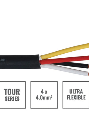 Elumen8 TOUR 4 Core 4 x 4.0mm2 Speaker Cable SP4X4.0B 100m Drum Black