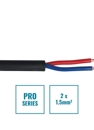 Elumen8 PRO 2 Core 2 x 1.5mm Speaker Cable SP2X1.5B 500m Drum Black