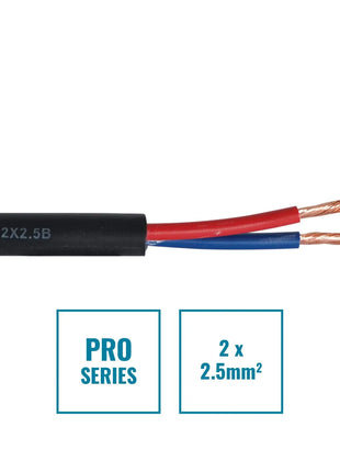Elumen8 PRO 2 Core 2 x 2.5mm Speaker Cable SP2X2.5B 500m Drum Black