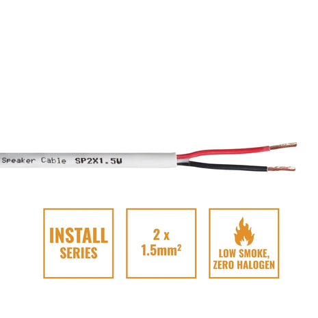Elumen8 INSTALL LSZH 2 Core 2 x 1.5mm2 Speaker Cable SP2X1.5W 100m Drum White