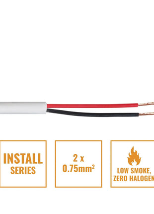 Elumen8 INSTALL LSZH 2 Core 2 x 0.75mm2 Speaker Cable SP2X0.75W 500m Drum White
